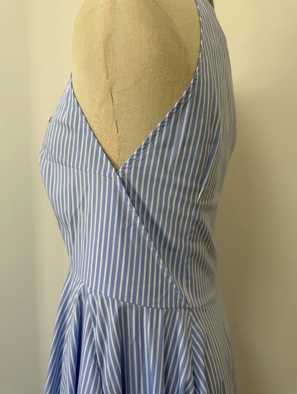 Self Portrait Blue Striped Cotton Midi Dress - Picture 10 of 13